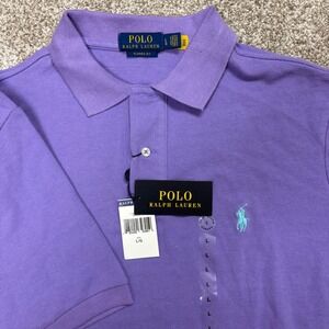 NEW Polo Ralph Lauren Mens Classic Fit Purple Short Sleeve Polo Shirt LG